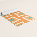 Vintage flower postage stamp pattern Yoga Mat Gallery Image 2