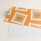 Vintage flower postage stamp pattern Wrapping Paper Gallery Image 2