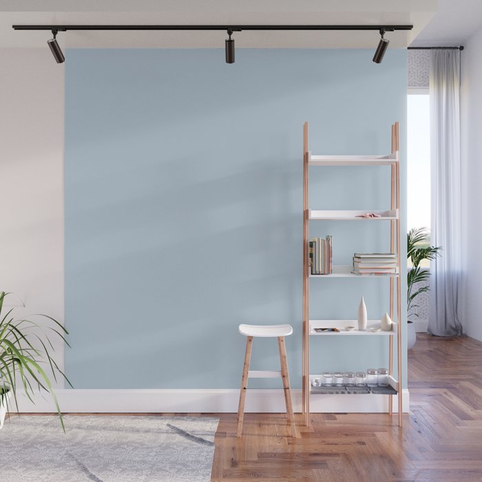 Baby Blue Solid Color Wall Mural Gallery Image 1