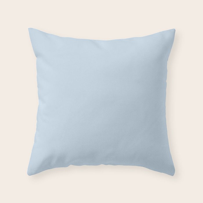 Baby Blue Solid Color Throw Pillow Gallery Image 1