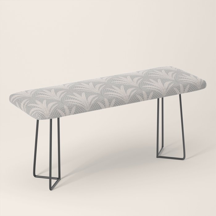 Boho Rustic Palm Radiance Soft Grey Bench Gallery Image 1