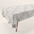 Boho Rustic Palm Radiance Soft Grey Tablecloth Gallery Image 1