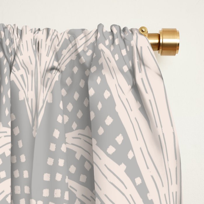 Boho Rustic Palm Radiance Soft Grey Window Curtain Gallery Image 2