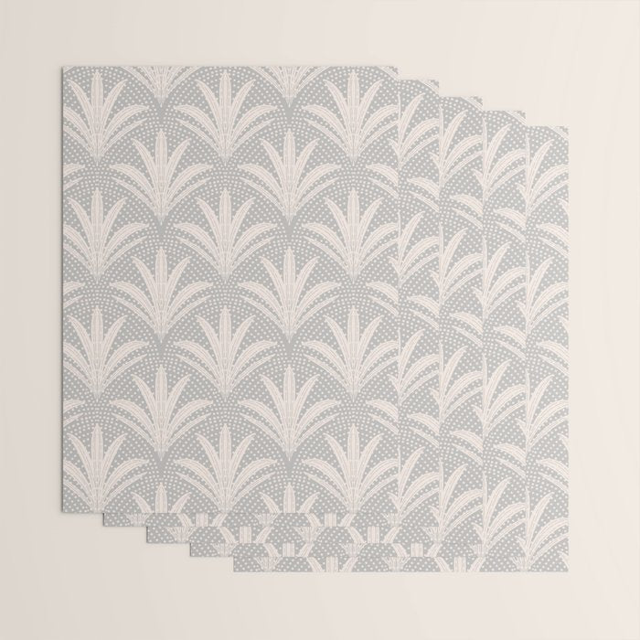 Boho Rustic Palm Radiance Soft Grey Wrapping Paper Gallery Image 3