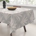 Boho Rustic Palm Radiance Soft Grey Tablecloth Gallery Image 3