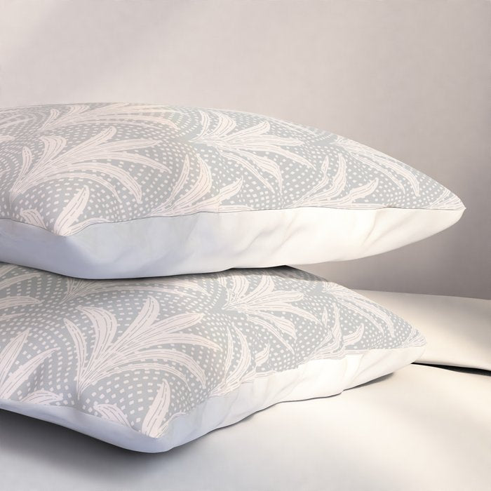 Boho Rustic Palm Radiance Soft Grey Pillow Sham Gallery Image 3