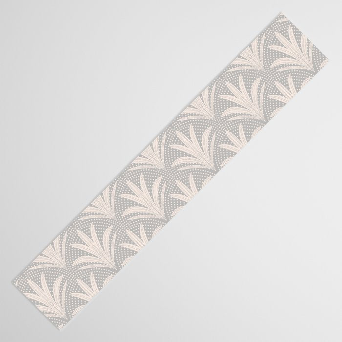 Boho Rustic Palm Radiance Soft Grey Table Runner Gallery Image 3