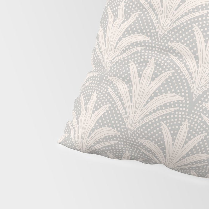 Boho Rustic Palm Radiance Soft Grey Pillow Sham Gallery Image 4