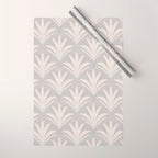 Boho Rustic Palm Radiance Soft Grey Wrapping Paper Gallery Image 1