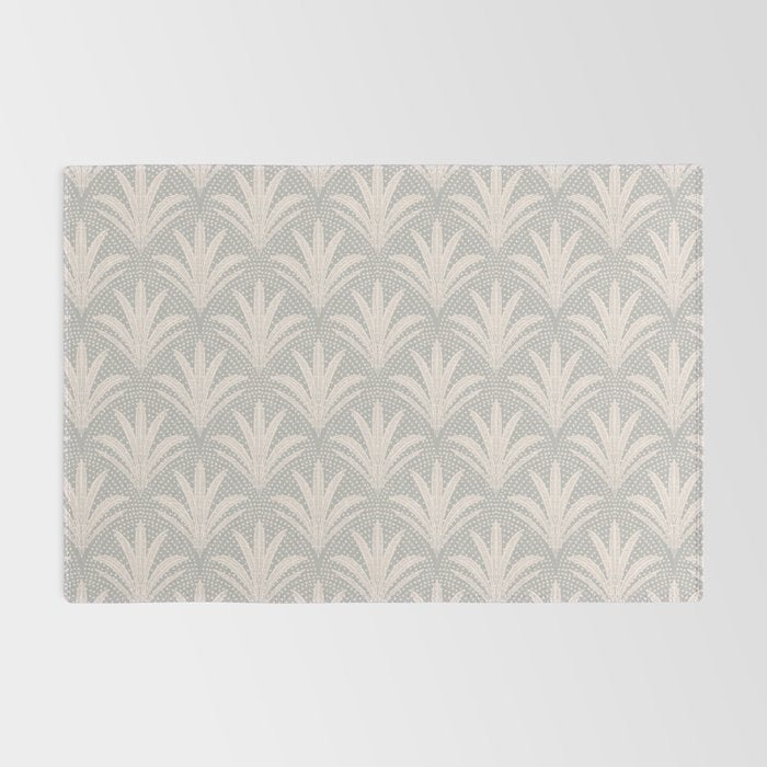 Boho Rustic Palm Radiance Soft Grey Rug Gallery Image 2