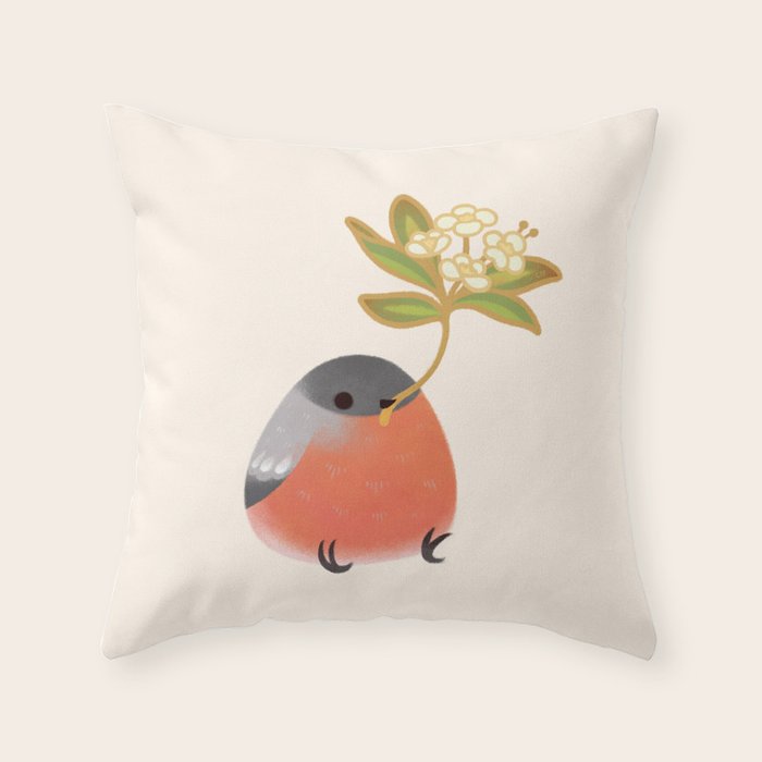 Eurasian bullfinch 2 Throw Pillow Gallery Image 6