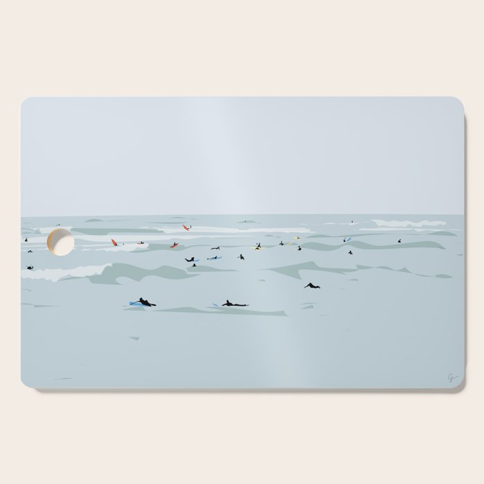 Tiny Surfers in Lima Cutting Board Gallery Image 1
