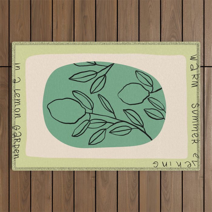  WARM SUMMER EVENING IN A LEMON GARDEN Outdoor Rug Gallery Image 1