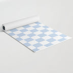 Checkerboard Mini Check Pattern in Baby Blue and White Yoga Mat Gallery Image 2