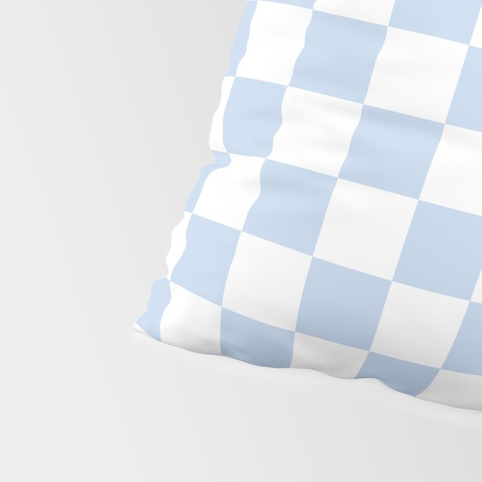 Checkerboard Mini Check Pattern in Baby Blue and White Pillow Sham Gallery Image 4