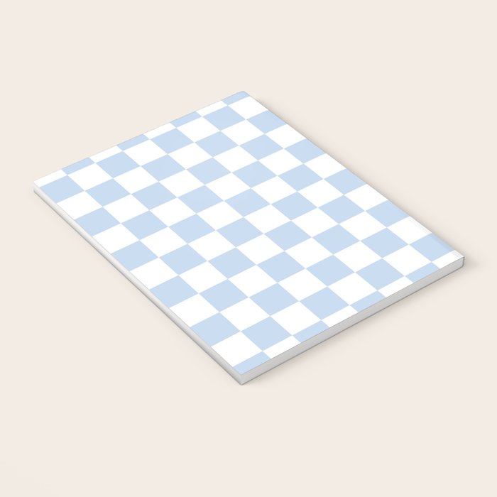 Checkerboard Mini Check Pattern in Baby Blue and White Notebook Gallery Image 3