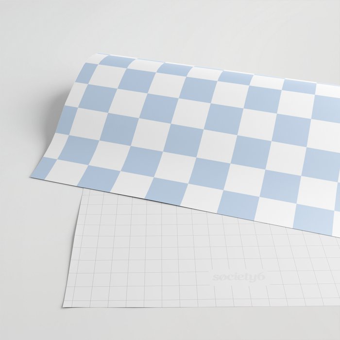 Checkerboard Mini Check Pattern in Baby Blue and White Wrapping Paper Gallery Image 2