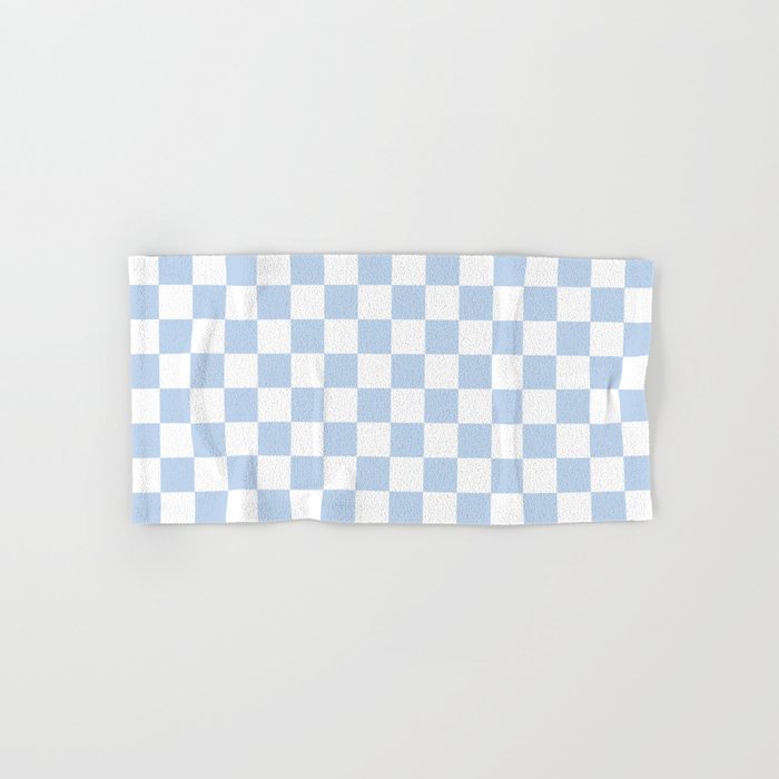 Checkerboard Mini Check Pattern in Baby Blue and White Bath Towel Gallery Image 1