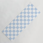 Checkerboard Mini Check Pattern in Baby Blue and White Yoga Mat Gallery Image 1