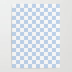 Checkerboard Mini Check Pattern in Baby Blue and White Poster Gallery Image 4