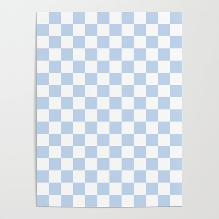 Checkerboard Mini Check Pattern in Baby Blue and White Poster Gallery Image 4