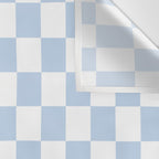 Checkerboard Mini Check Pattern in Baby Blue and White Wall Tapestry Gallery Image 3