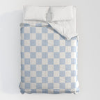 Checkerboard Mini Check Pattern in Baby Blue and White Comforter Gallery Image 6
