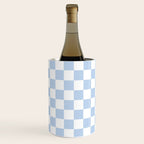 Checkerboard Mini Check Pattern in Baby Blue and White Wine Chiller Gallery Image 2