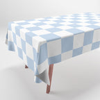 Checkerboard Mini Check Pattern in Baby Blue and White Tablecloth Gallery Image 1
