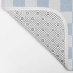 Checkerboard Mini Check Pattern in Baby Blue and White Bath Mat Gallery Image 2