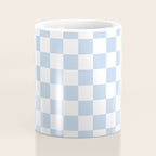 Checkerboard Mini Check Pattern in Baby Blue and White Coffee Mug Gallery Image 4