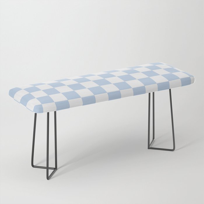 Checkerboard Mini Check Pattern in Baby Blue and White Bench Gallery Image 1