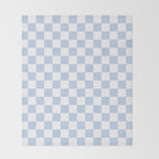 Checkerboard Mini Check Pattern in Baby Blue and White Throw Blanket Gallery Image 2