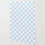 Checkerboard Mini Check Pattern in Baby Blue and White Wallpaper Gallery Image 2