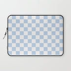 Checkerboard Mini Check Pattern in Baby Blue and White Laptop Sleeve Gallery Image 1