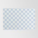 Checkerboard Mini Check Pattern in Baby Blue and White Rug Gallery Image 2