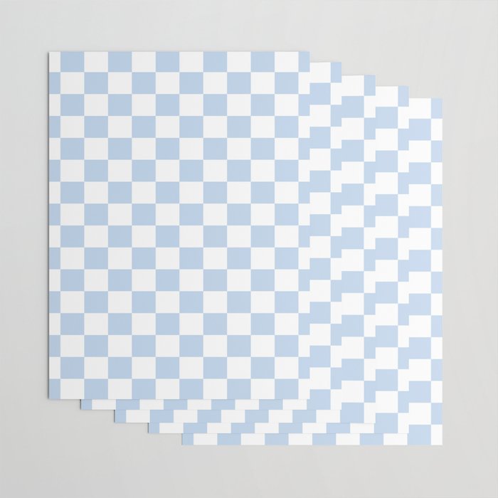 Checkerboard Mini Check Pattern in Baby Blue and White Wrapping Paper Gallery Image 3