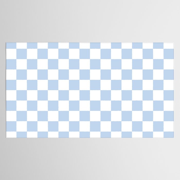 Checkerboard Mini Check Pattern in Baby Blue and White Tablecloth Gallery Image 2