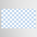 Checkerboard Mini Check Pattern in Baby Blue and White Tablecloth Gallery Image 2