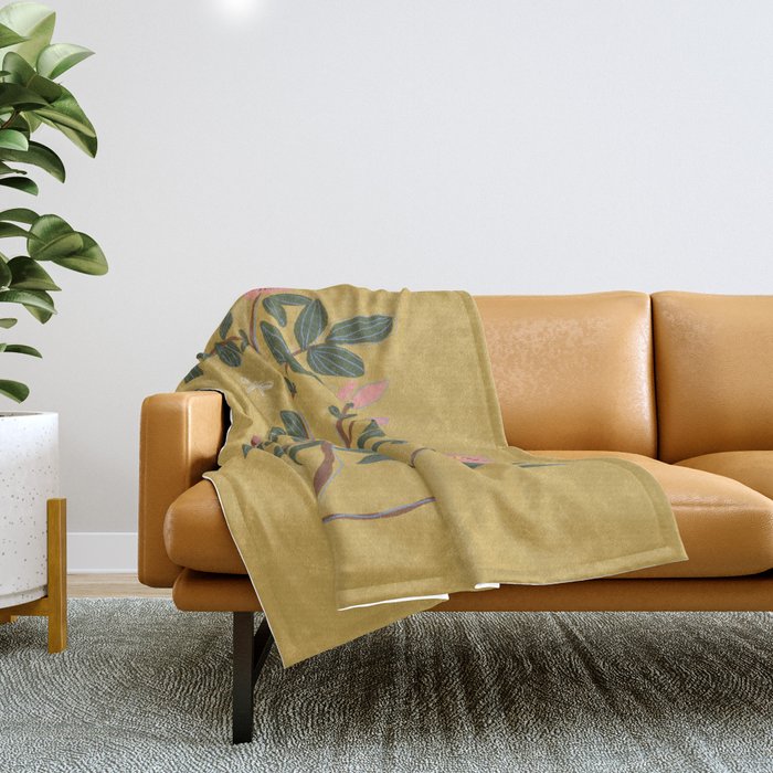 Botanical illustration Throw Blanket Gallery Image 1