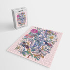 Pink Floral Garden Snake Jigsaw Puzzle Gallery Image 2