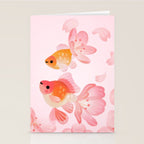 Cherry blossom goldfish Stationery Card Gallery Image 2