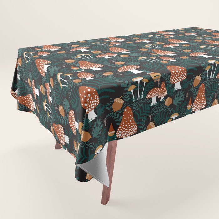 Mushroom Forest Gnomes Tablecloth Gallery Image 1