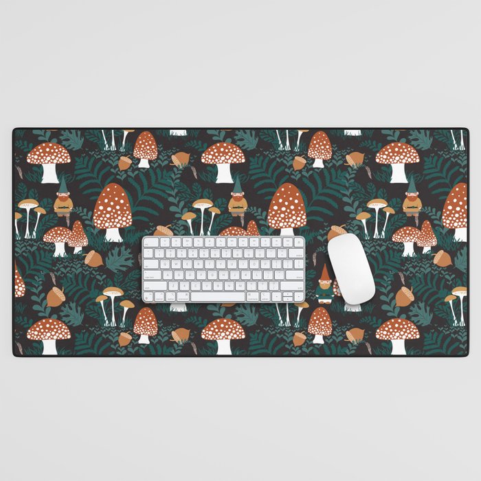 Mushroom Forest Gnomes Desk Mat Gallery Image 1