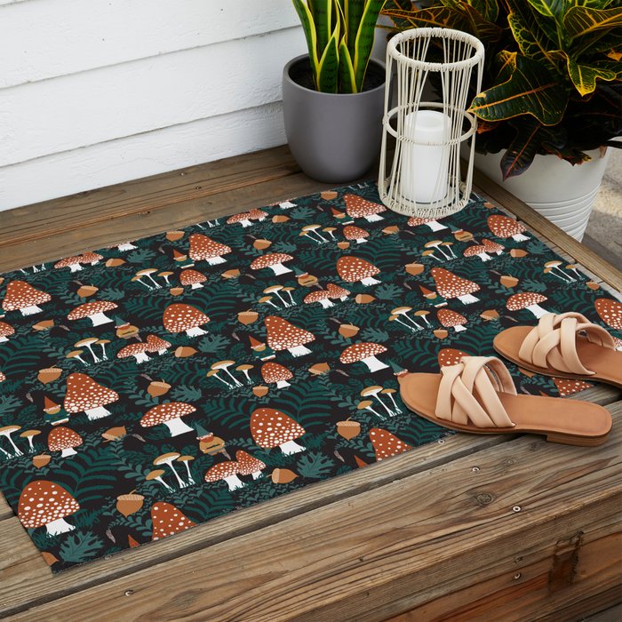 Mushroom Forest Gnomes Outdoor Rug Gallery Image 2