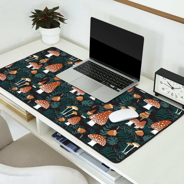 Mushroom Forest Gnomes Desk Mat Gallery Image 2