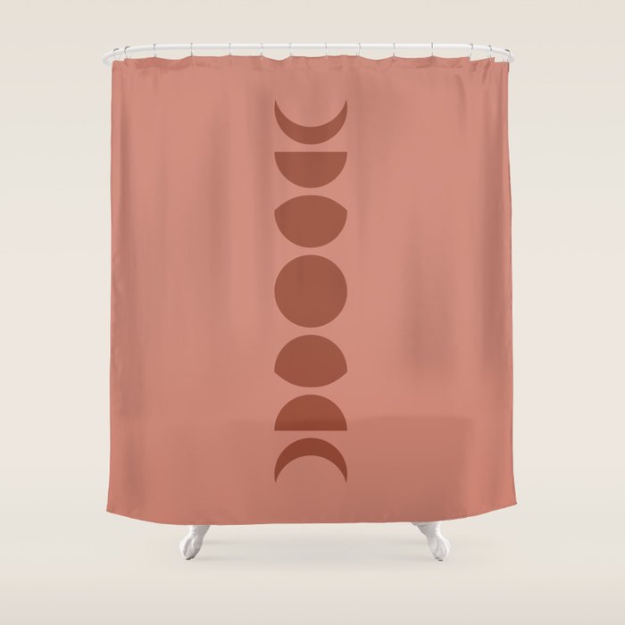 Minimal Moon Phases VI Shower Curtain Gallery Image 1