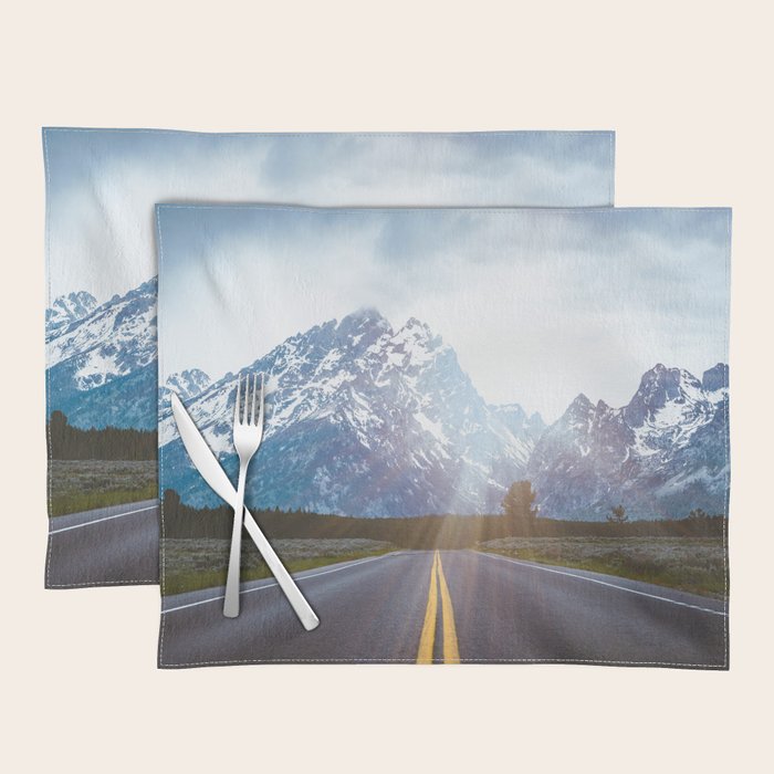 Mountain Road - Grand Tetons Nature Landscape Photography Placemat Gallery Image 1