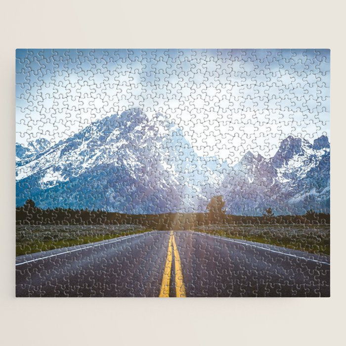 Mountain Road - Grand Tetons Nature Landscape Photography Jigsaw Puzzle Gallery Image 1