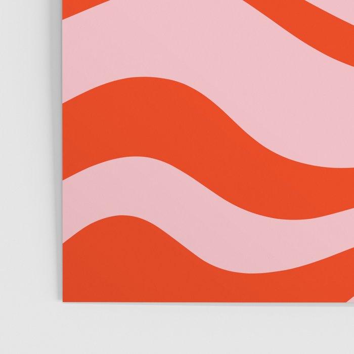 Modern Retro Liquid Swirl Abstract Pattern in Light Pink and Red Orange Poster Gallery Image 3